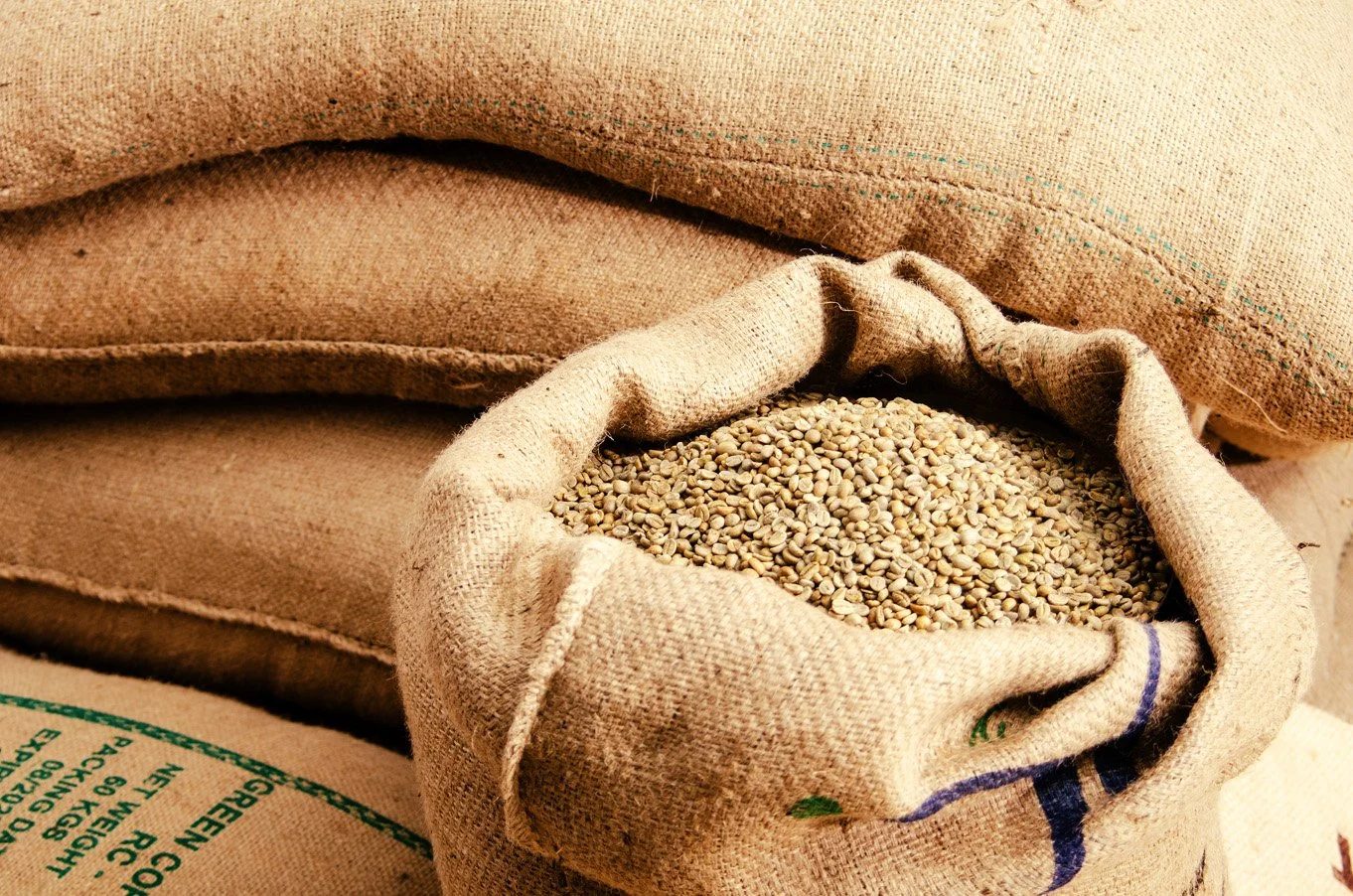 Green coffee product photograph